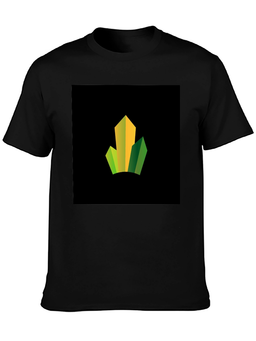 Modern Geometric Peaks Graphic Black T-Shirt