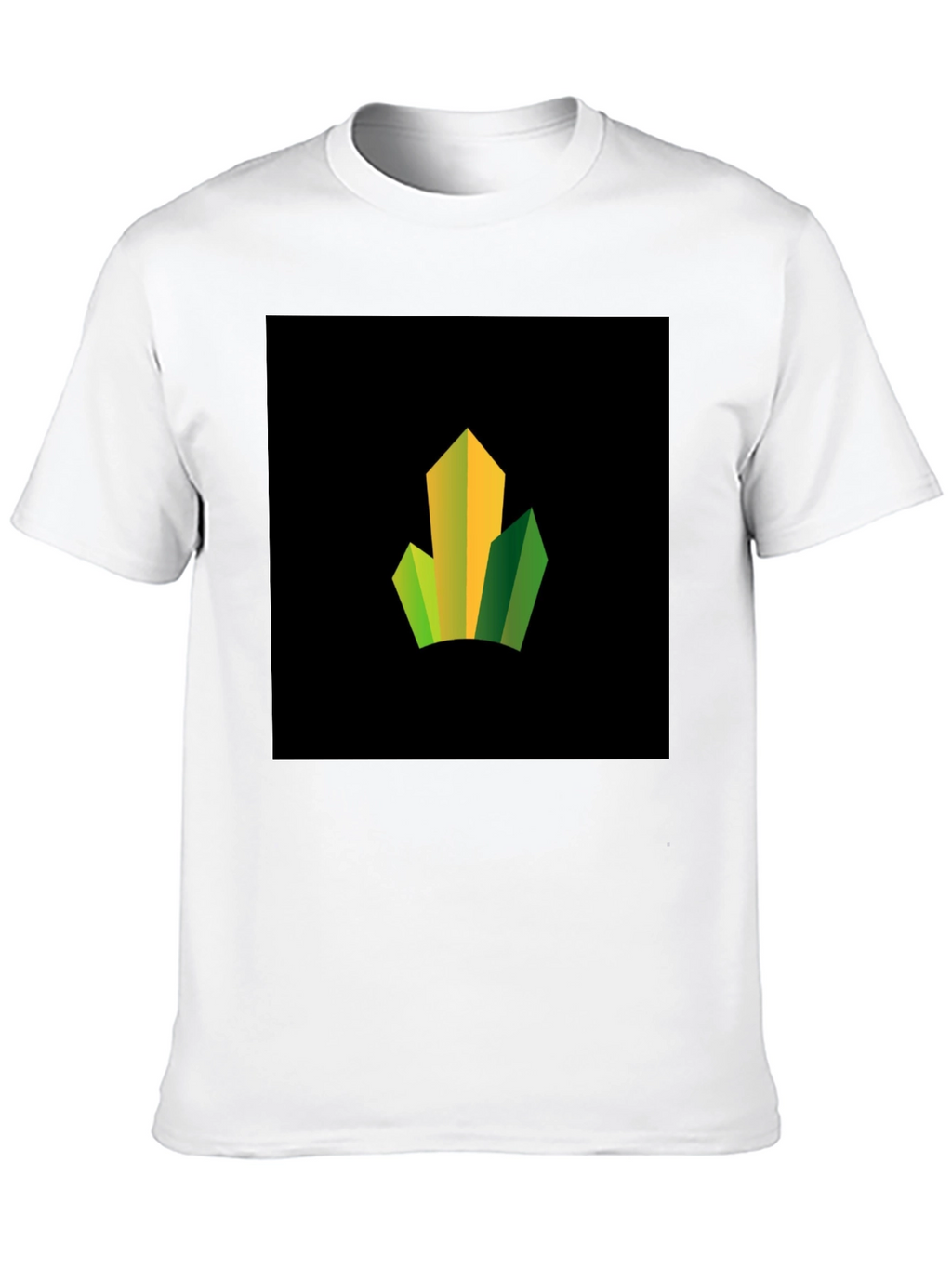 Modern Geometric Peaks Graphic Black T-Shirt