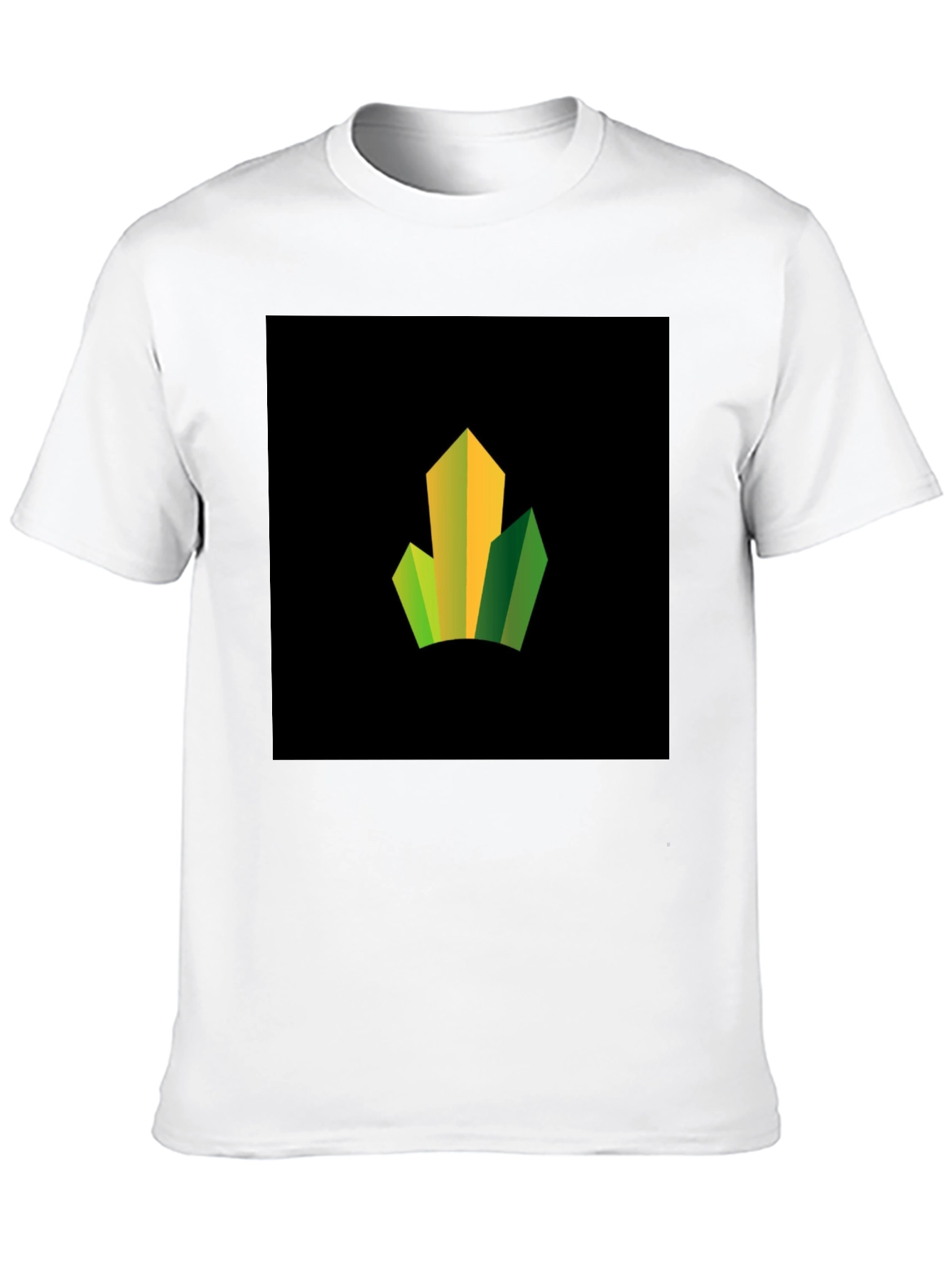 Modern Geometric Peaks Graphic Black T-Shirt