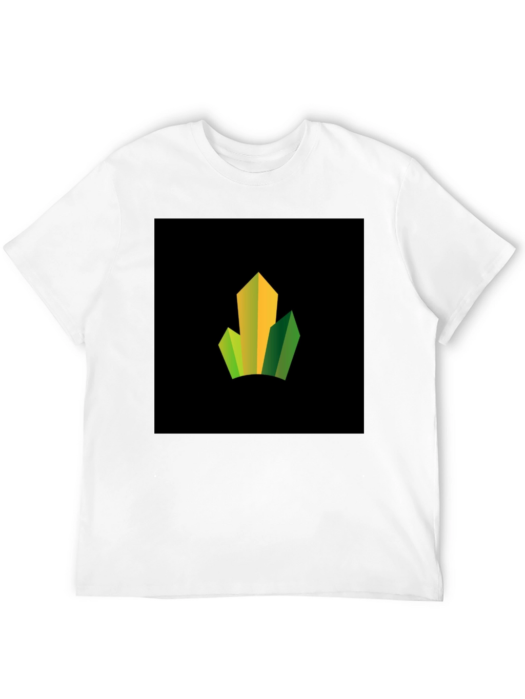 Modern Geometric Peaks Graphic Black T-Shirt