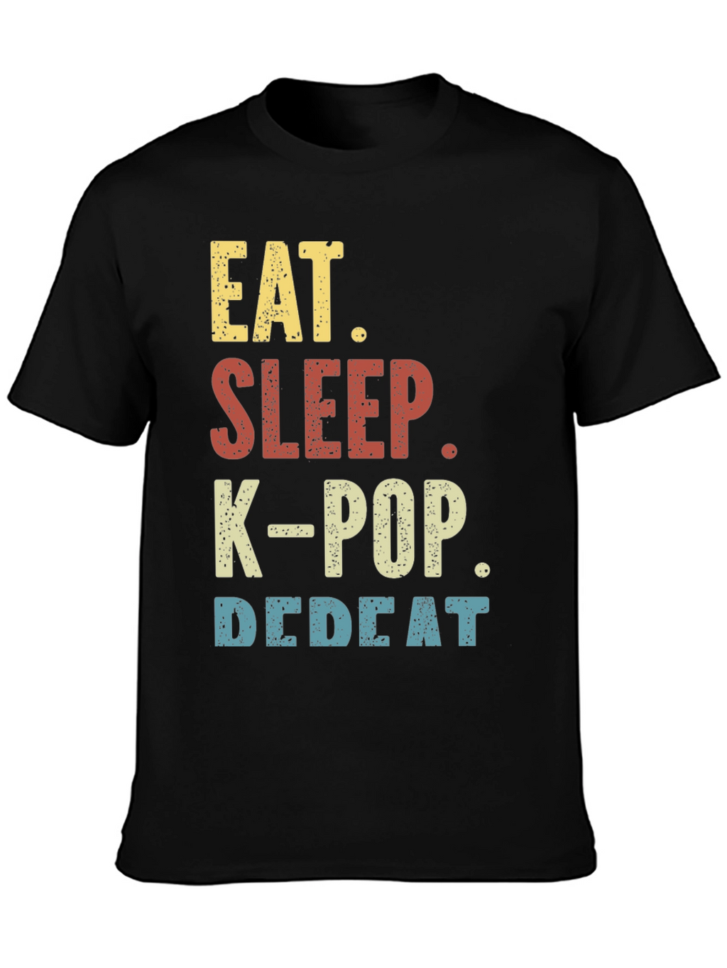 Eat Sleep K-Pop Repeat Black T-Shirt
