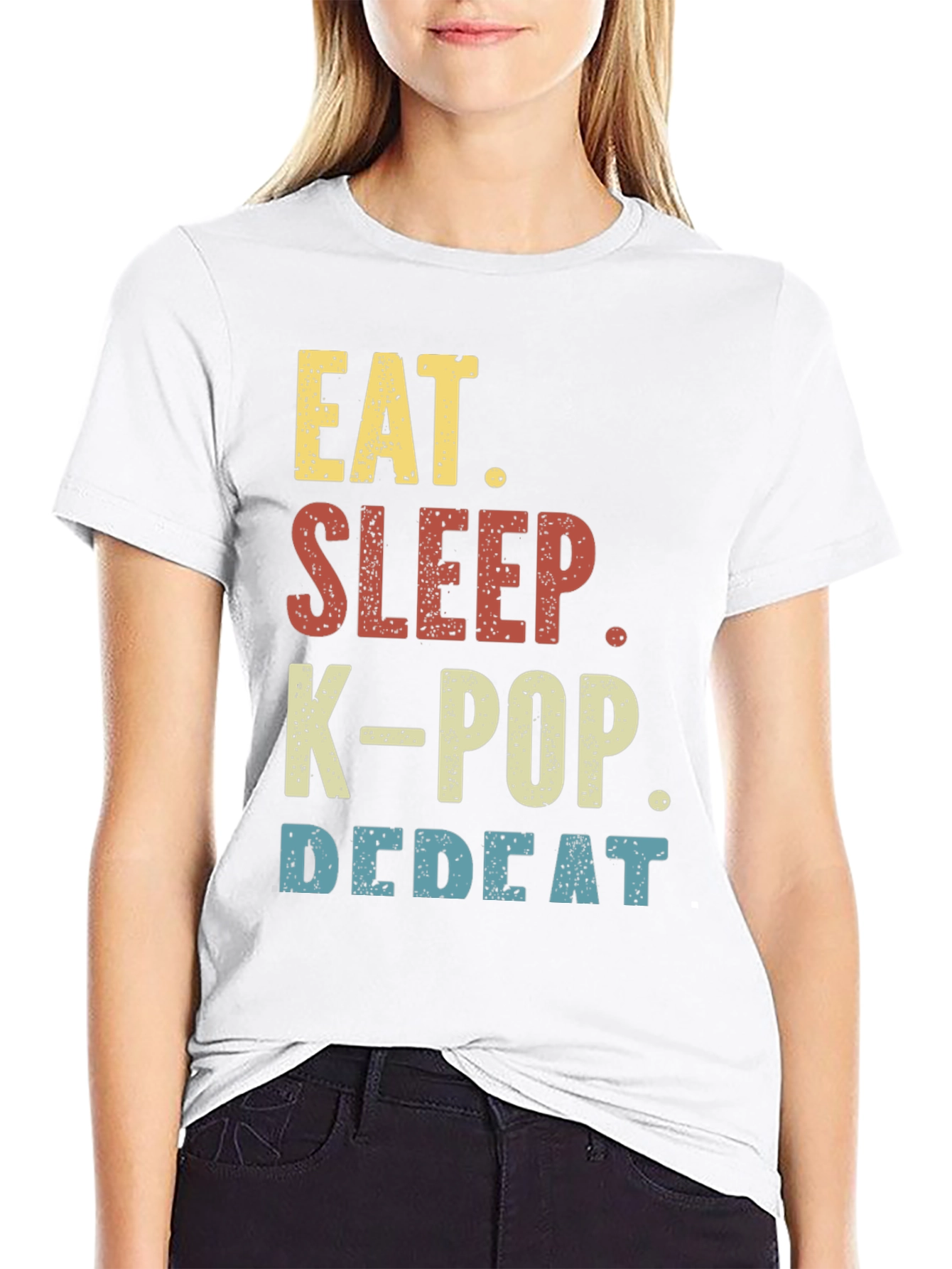 Eat Sleep K-Pop Repeat Black T-Shirt