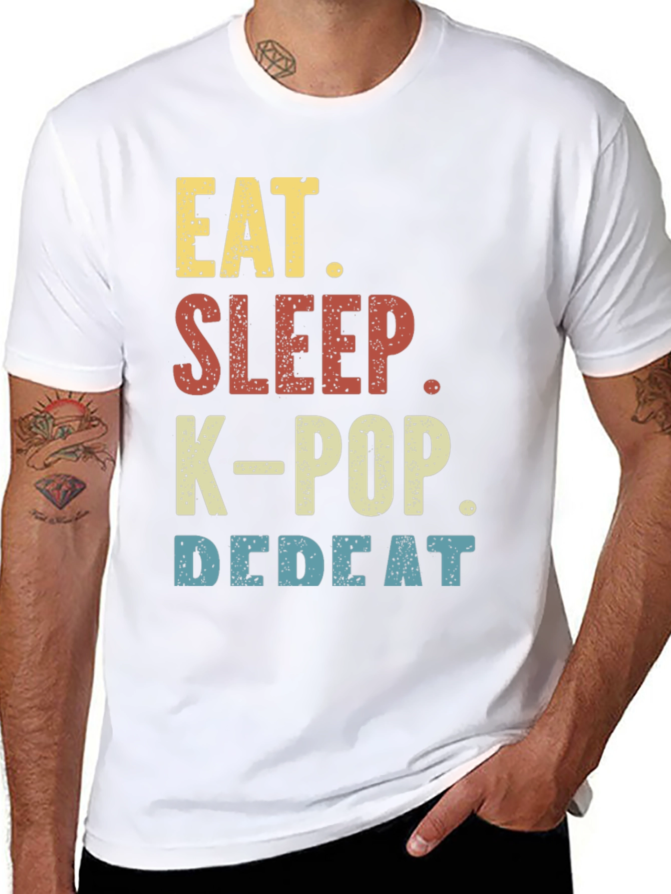 Eat Sleep K-Pop Repeat Black T-Shirt