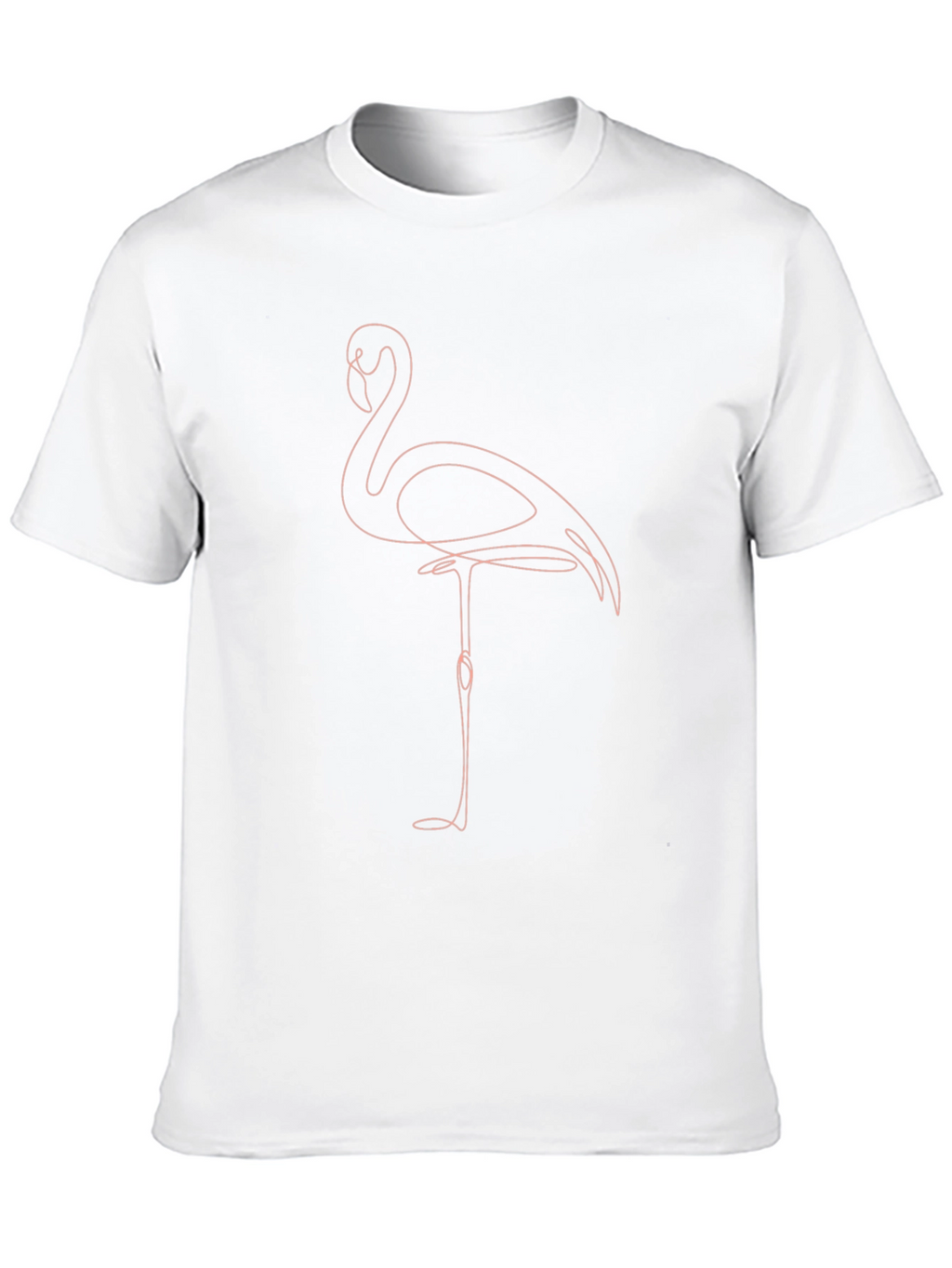 Minimalist Flamingo Graphic Tee - Black Cotton