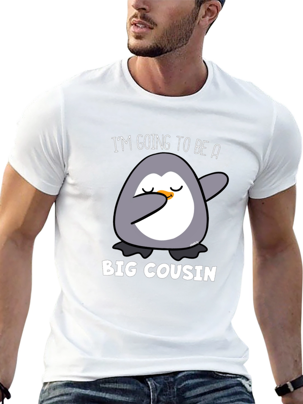 Big Cousin Penguin Dab T-Shirt - New Cousin Announcement