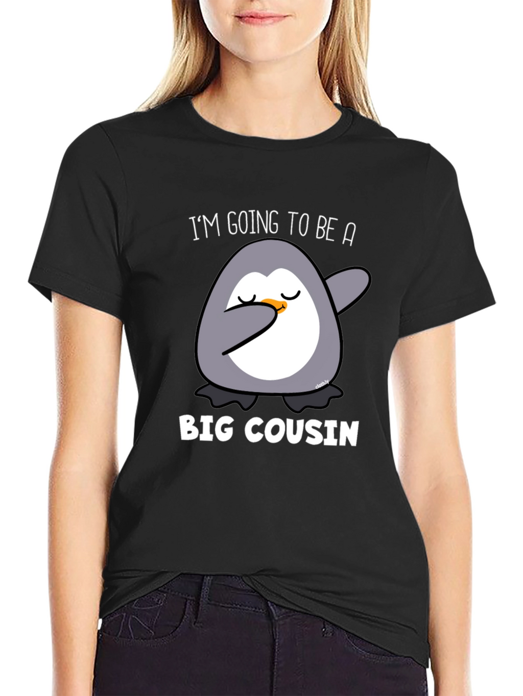 Big Cousin Penguin Dab T-Shirt - New Cousin Announcement