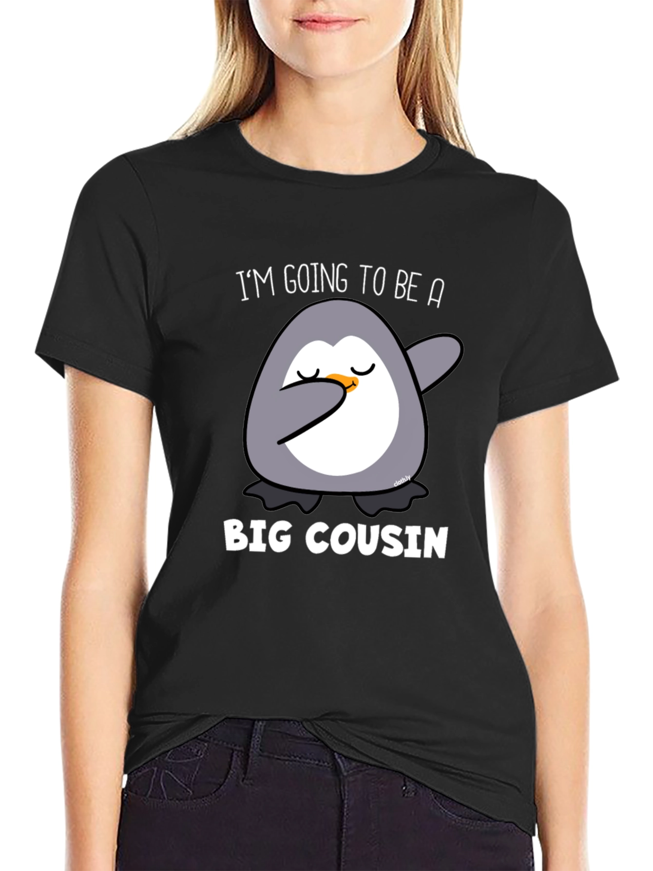Big Cousin Penguin Dab T-Shirt - New Cousin Announcement