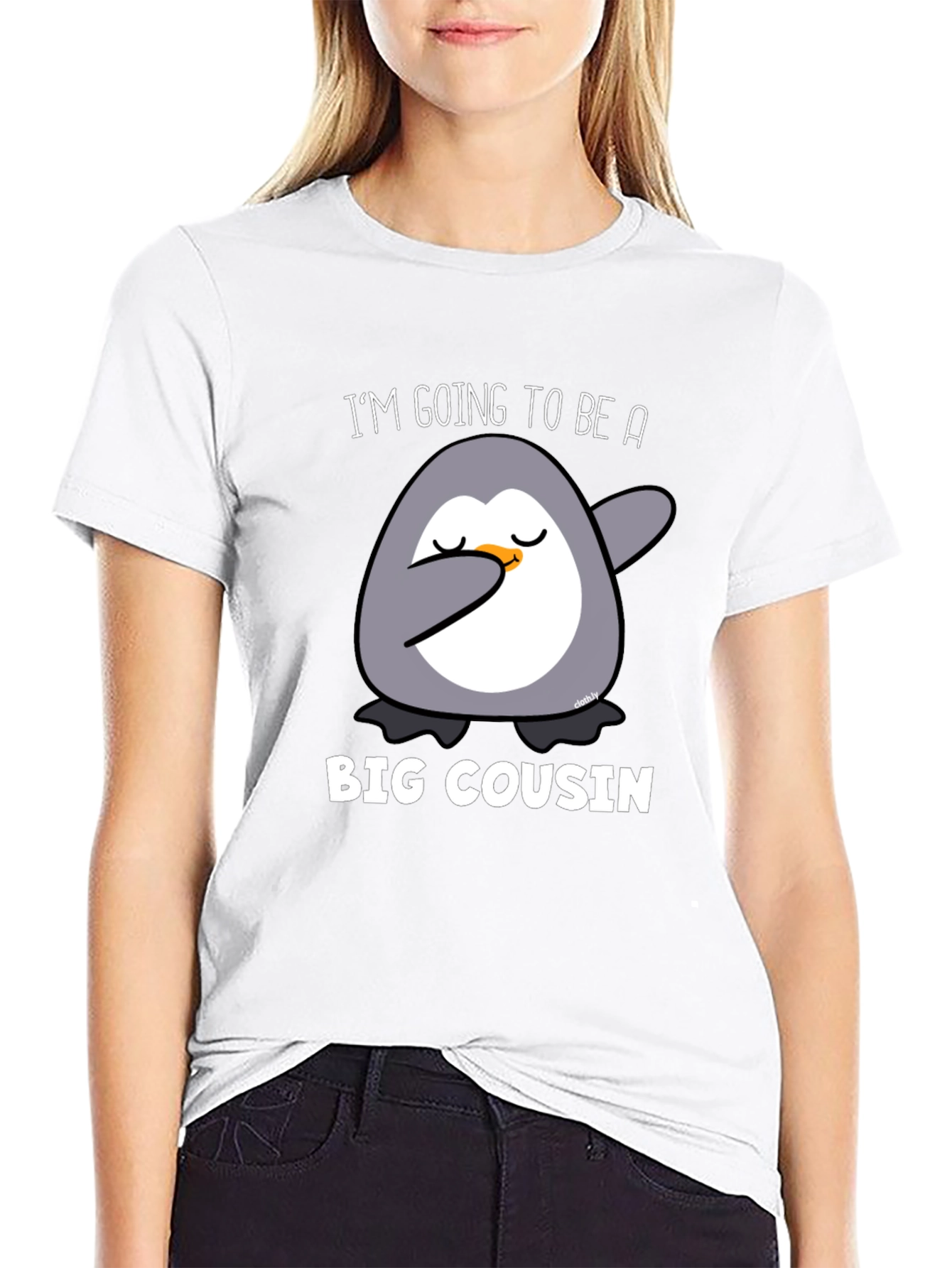 Big Cousin Penguin Dab T-Shirt - New Cousin Announcement