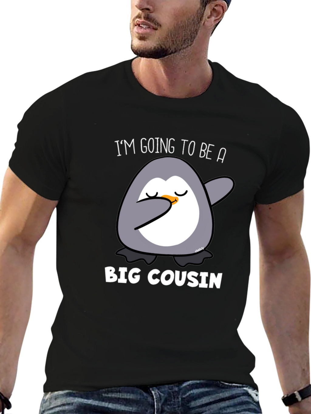 Big Cousin Penguin Dab T-Shirt - New Cousin Announcement