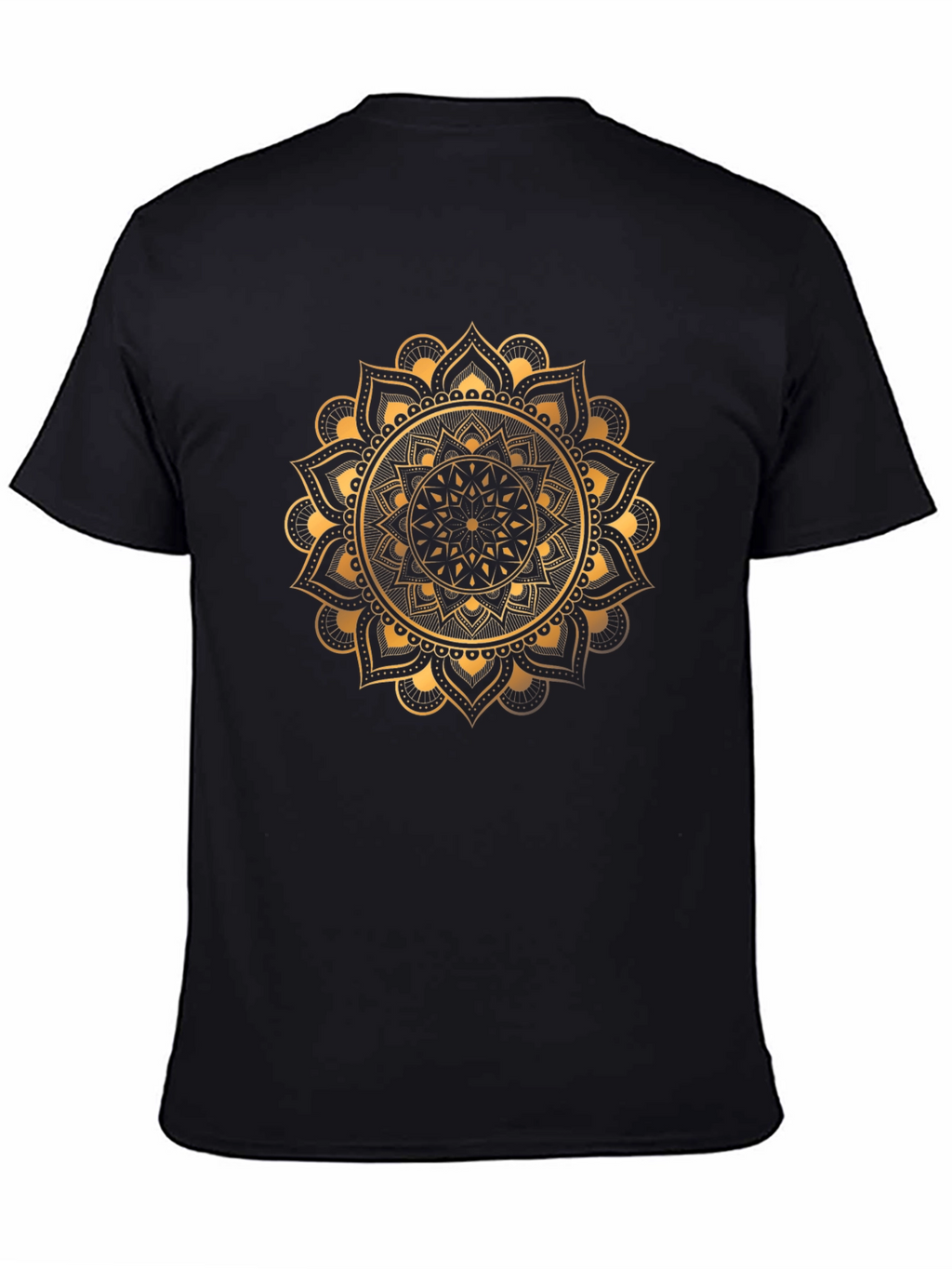 Golden Mandala Graphic Tee - Stylish Black T-Shirt
