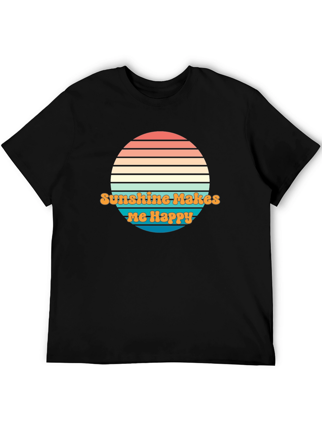 Sunshine Makes Me Happy Graphic Tee - Retro Design