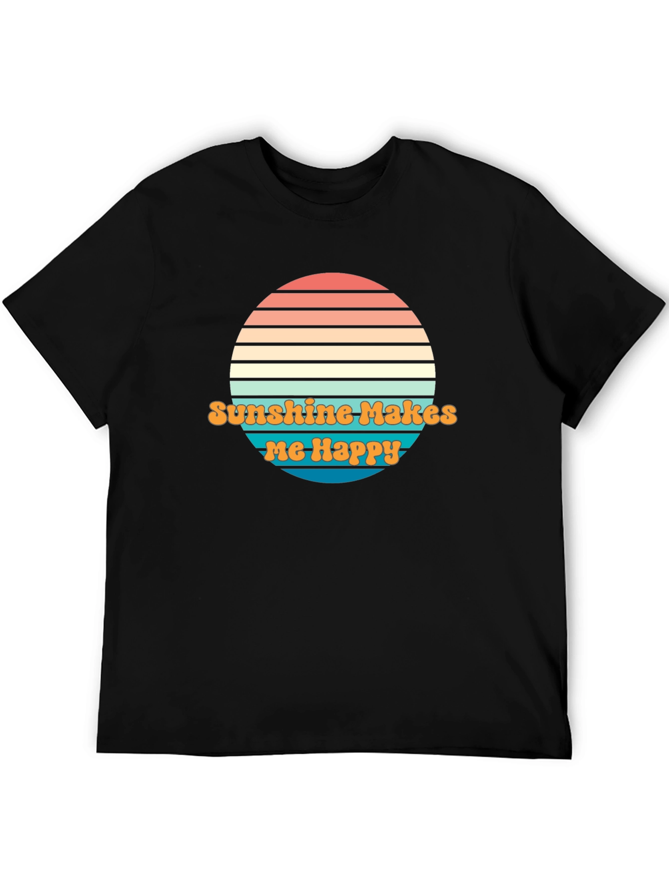 Sunshine Makes Me Happy Graphic Tee - Retro Design