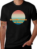 Sunshine Makes Me Happy Graphic Tee - Retro Design