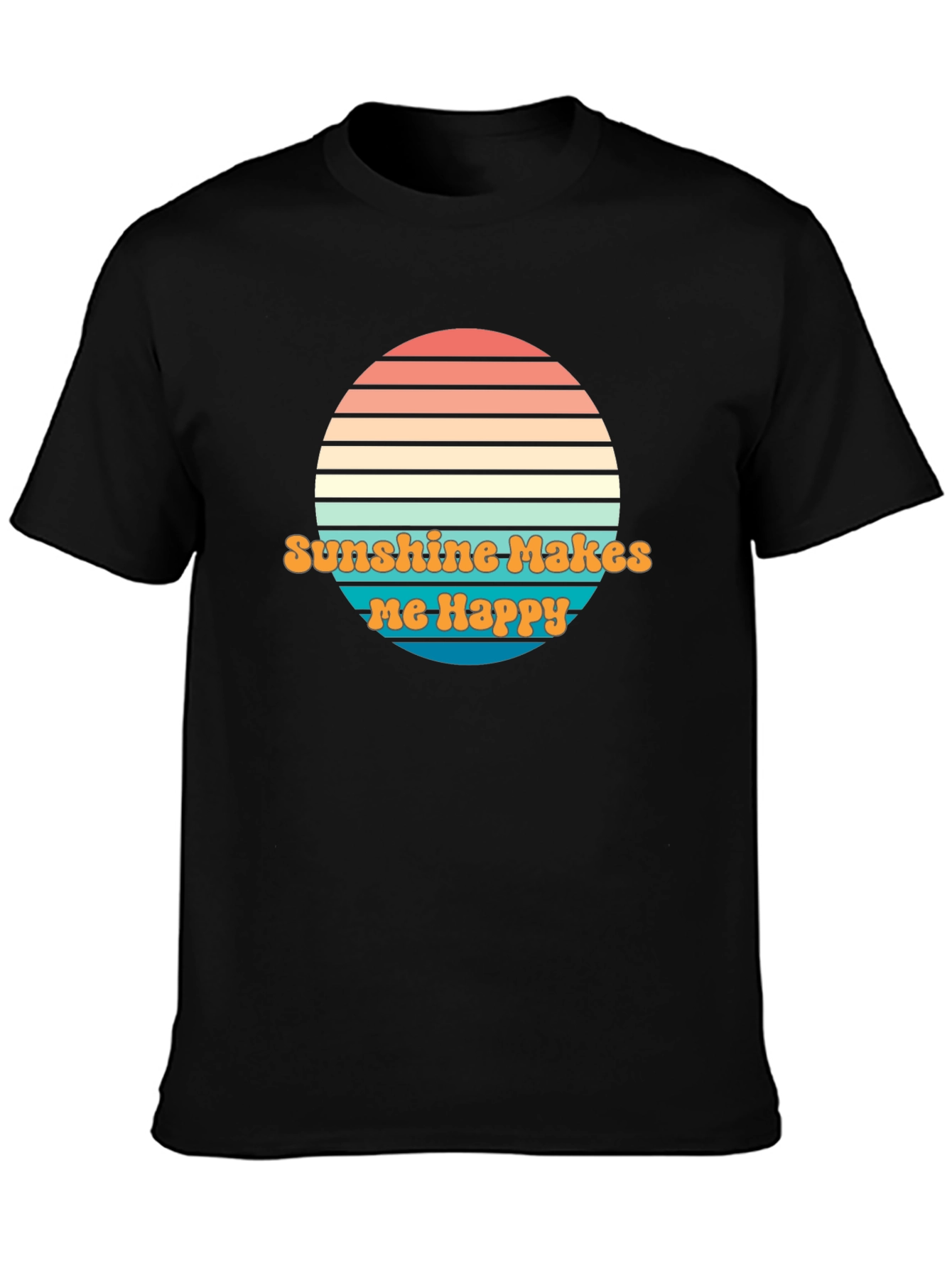 Sunshine Makes Me Happy Graphic Tee - Retro Design