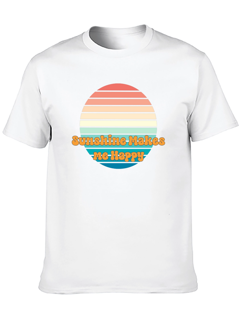 Sunshine Makes Me Happy Graphic Tee - Retro Design