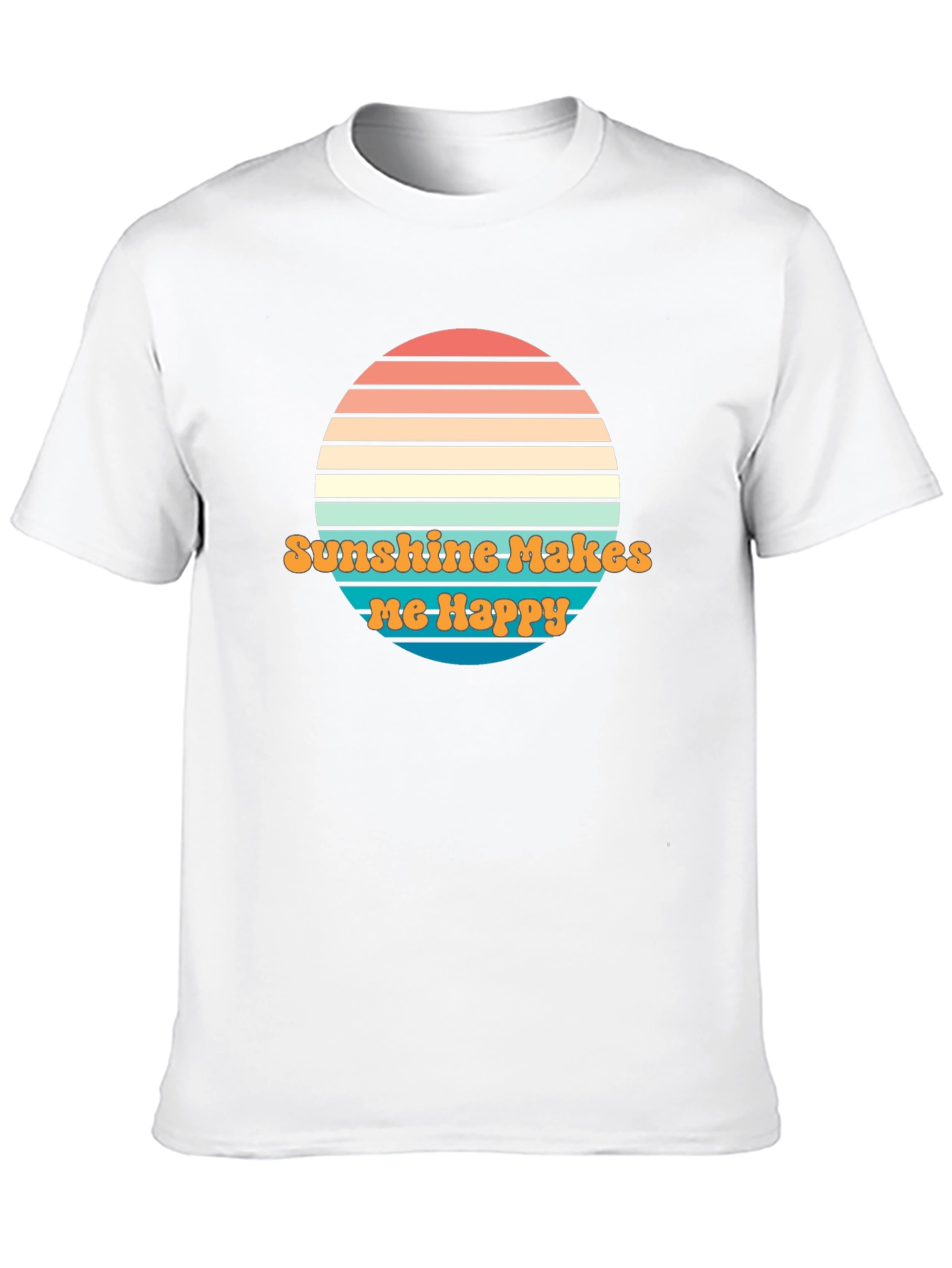 Sunshine Makes Me Happy Graphic Tee - Retro Design