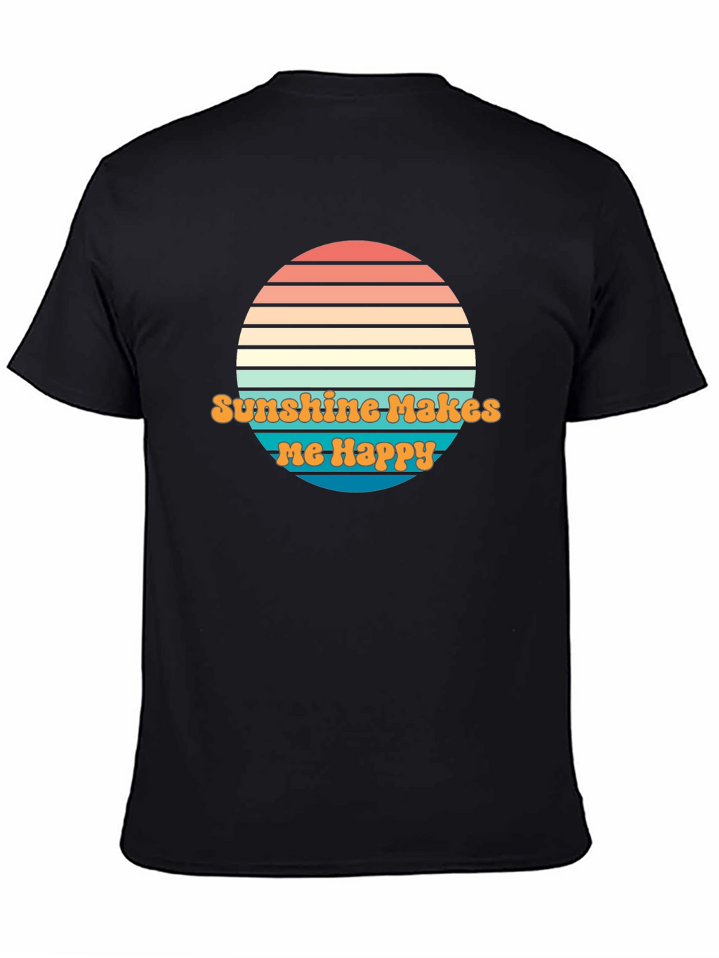 Sunshine Makes Me Happy Graphic Tee - Retro Design