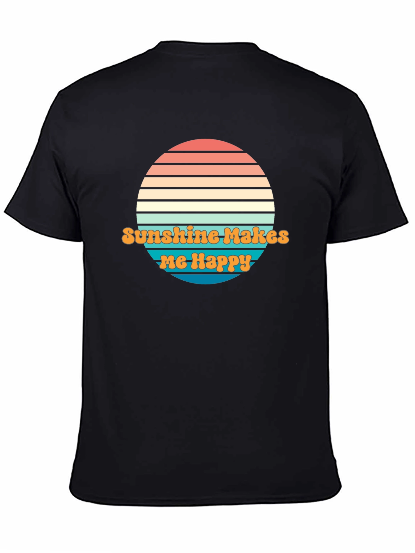 Sunshine Makes Me Happy Graphic Tee - Retro Design