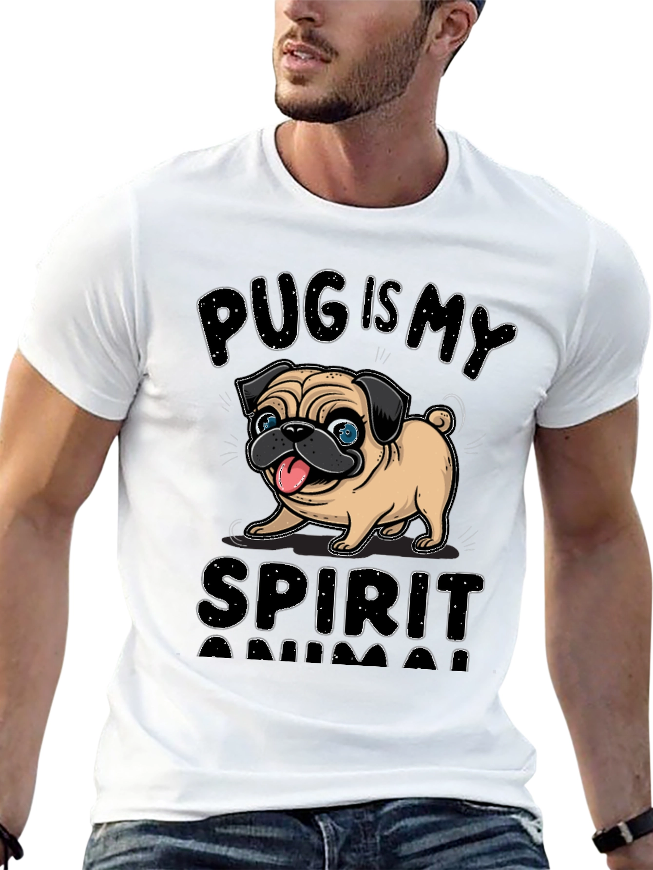 Pug is My Spirit Animal Graphic Tee