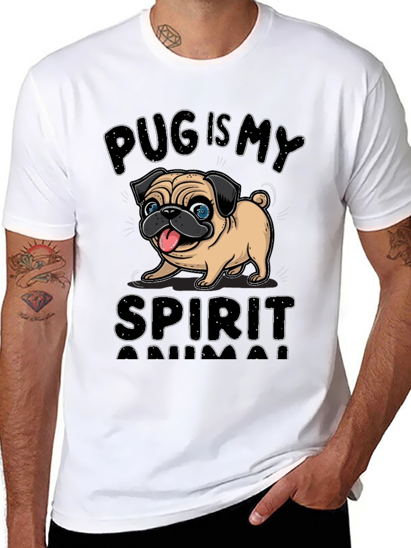 Pug is My Spirit Animal Graphic Tee