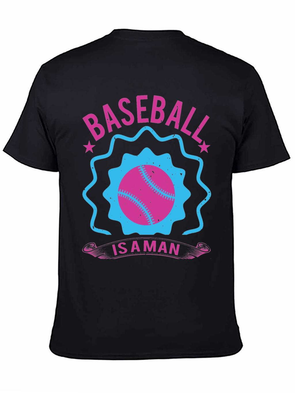 Baseball Is A Man Black T-Shirt