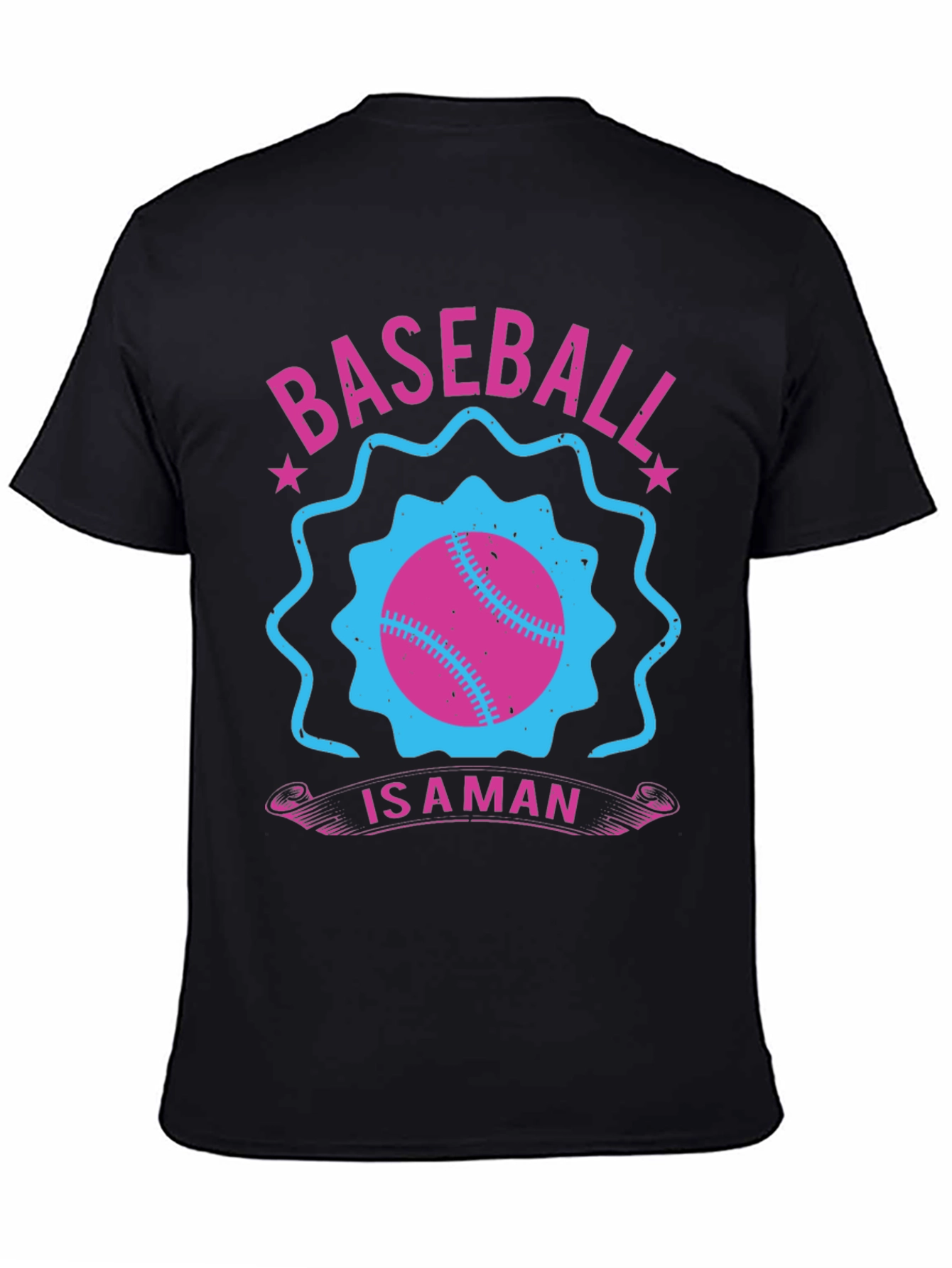 Baseball Is A Man Black T-Shirt