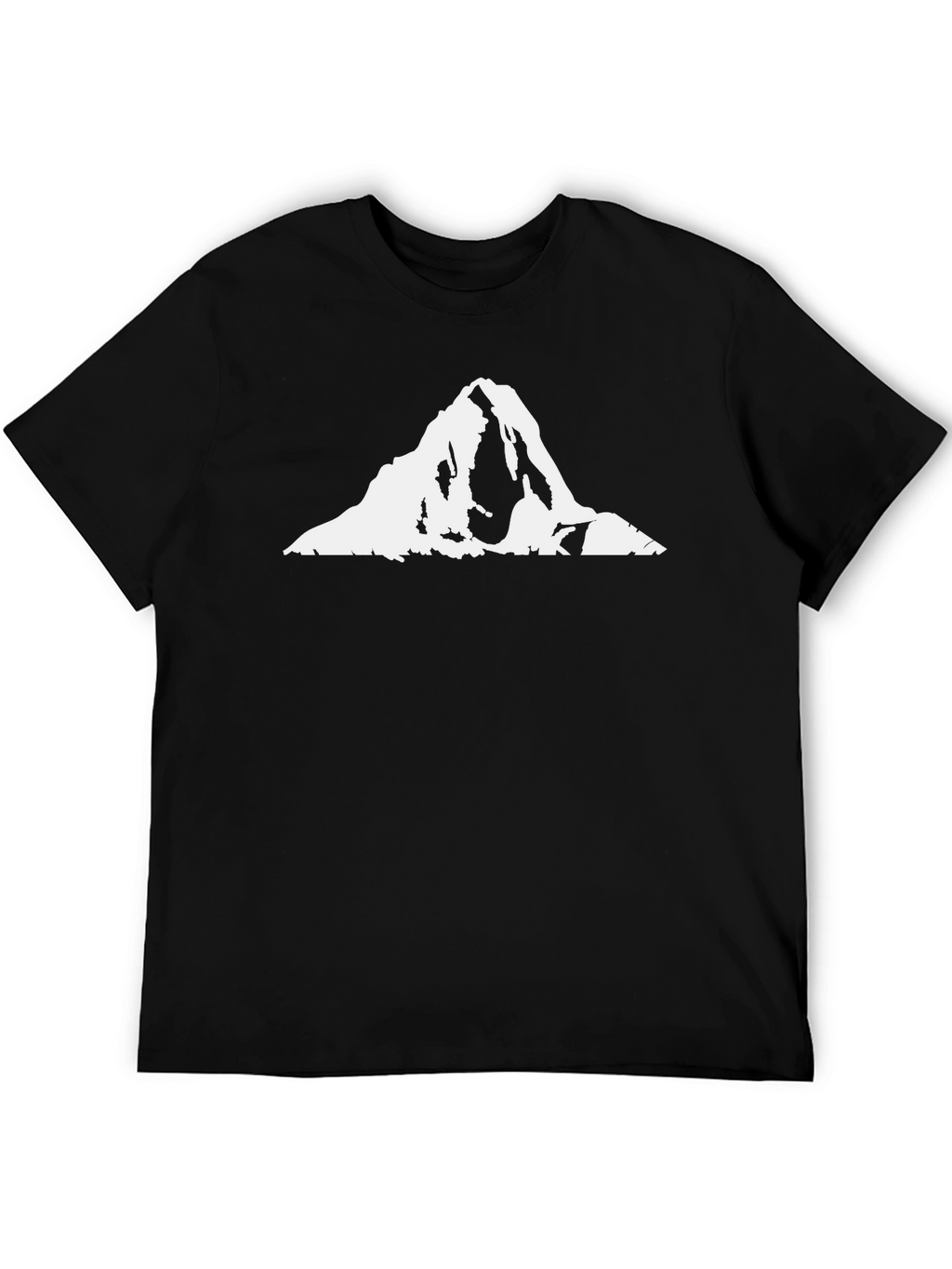 Mountain Peak Graphic Tee - Black Cotton T-Shirt
