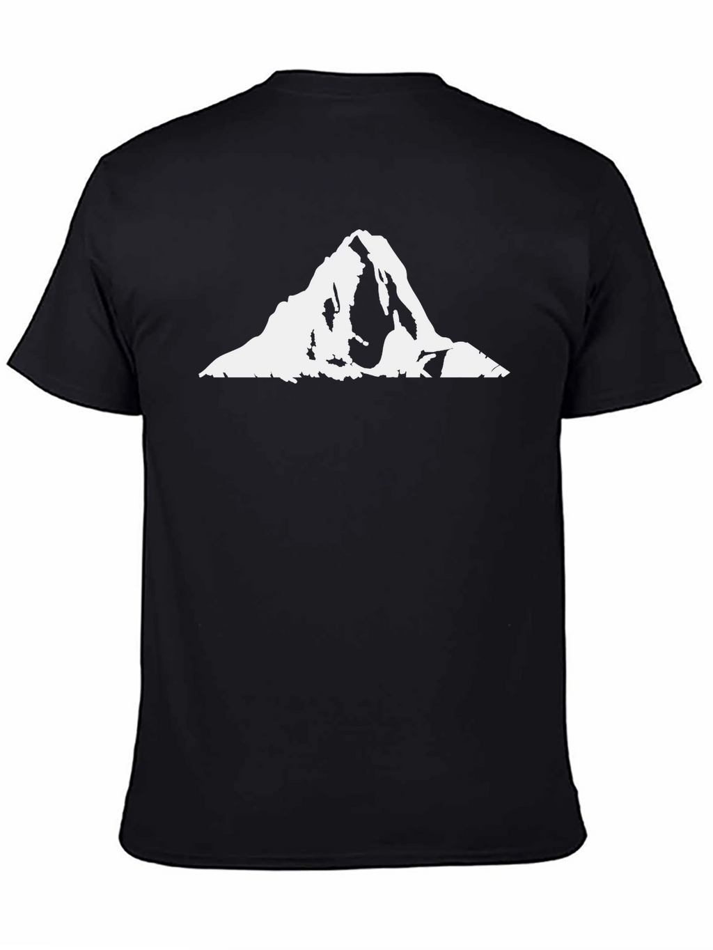 Mountain Peak Graphic Tee - Black Cotton T-Shirt