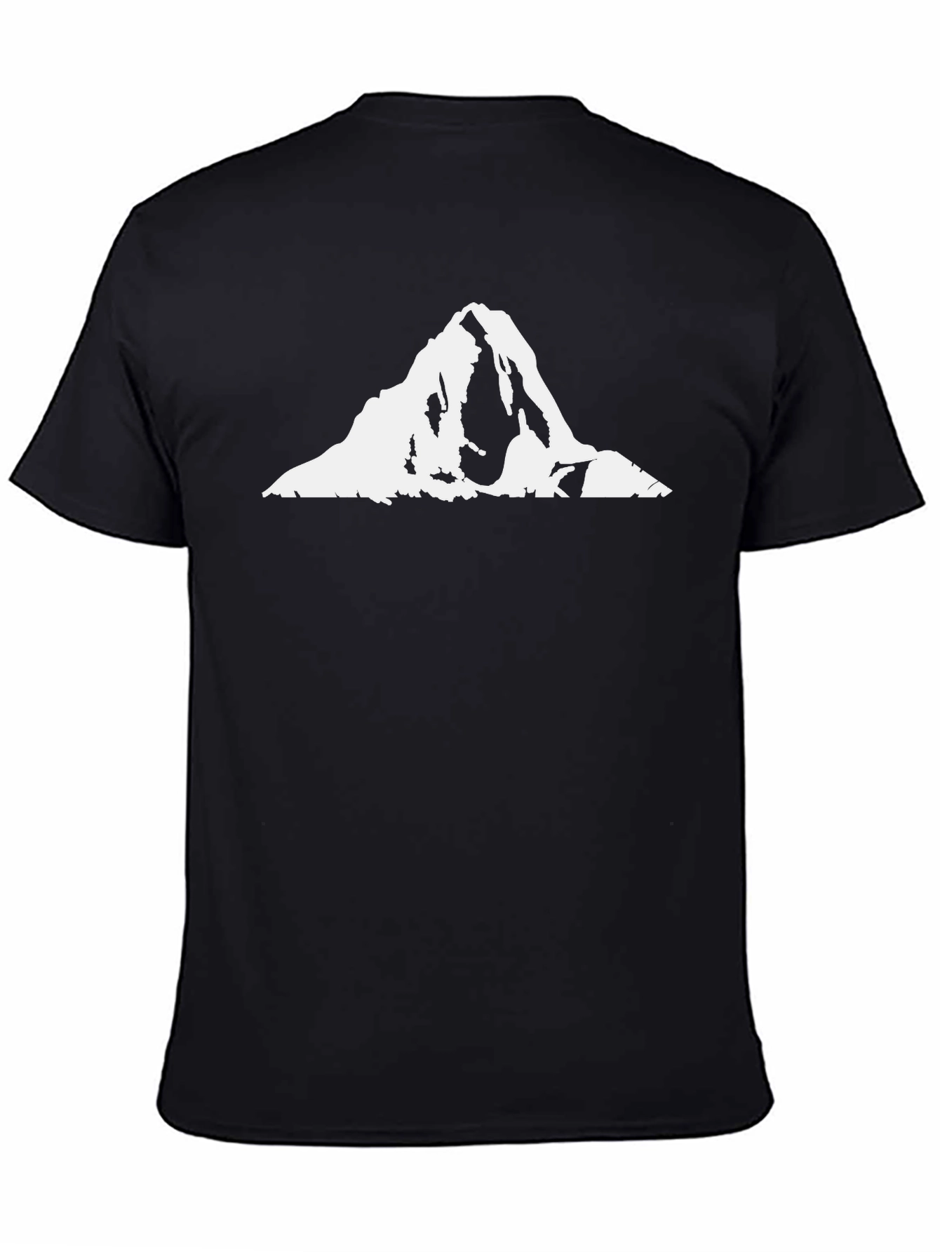 Mountain Peak Graphic Tee - Black Cotton T-Shirt