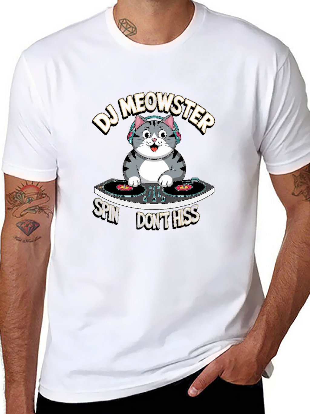 DJ Meowster T-Shirt: Spin Dont Hiss