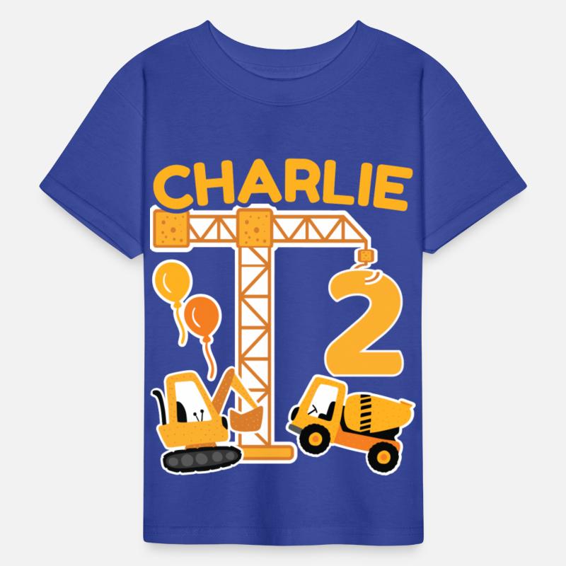 2nd Birthday First Name Charlie Excavator