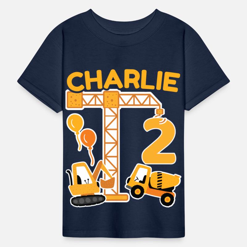 2nd Birthday First Name Charlie Excavator
