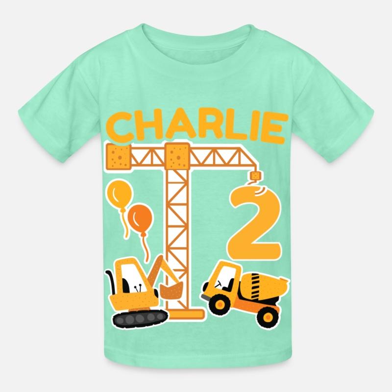 2nd Birthday First Name Charlie Excavator