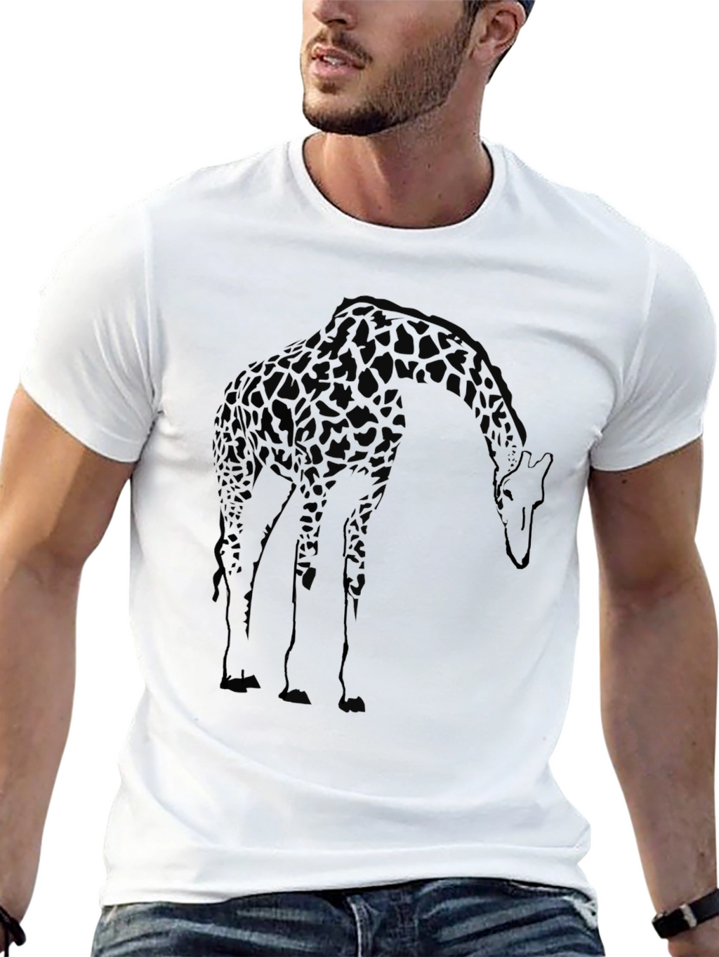 Giraffe Graphic Tee - Mens Black T-Shirt
