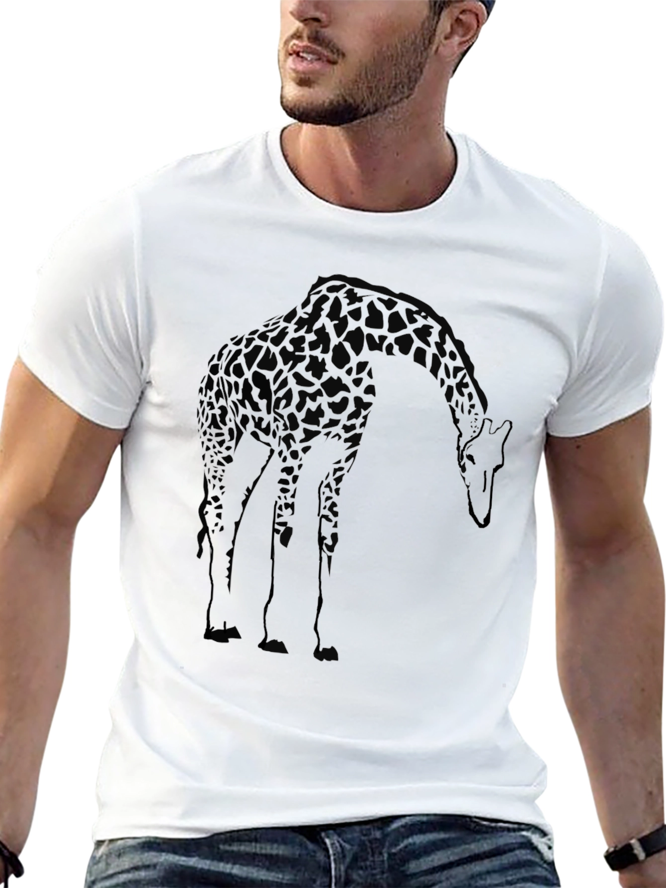 Giraffe Graphic Tee - Mens Black T-Shirt