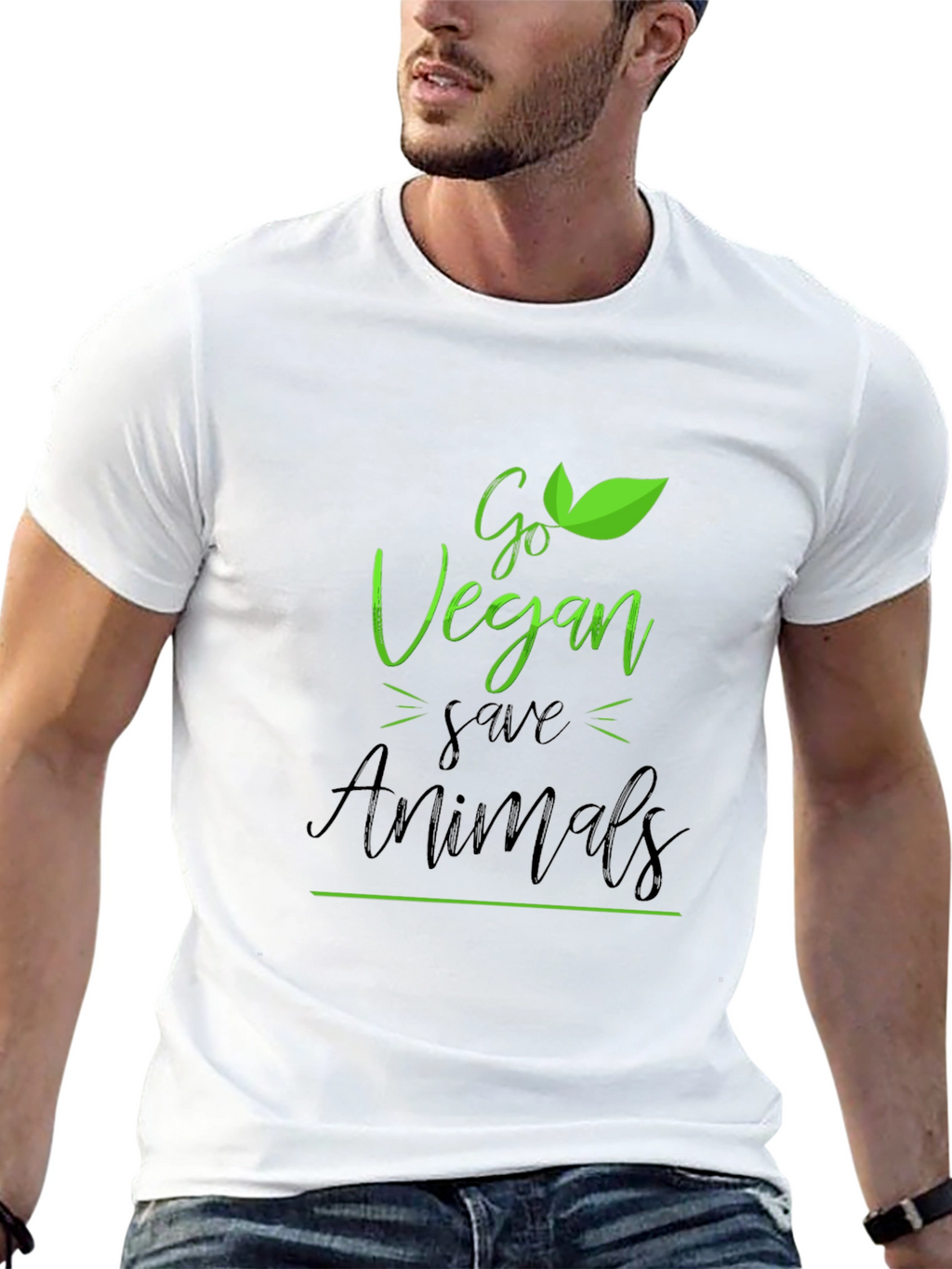 Go Vegan Save Animals Graphic T-Shirt