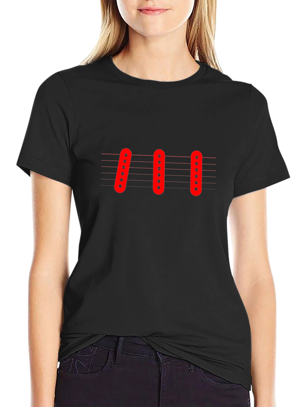 Guitar Pickups Graphic Black T-Shirt