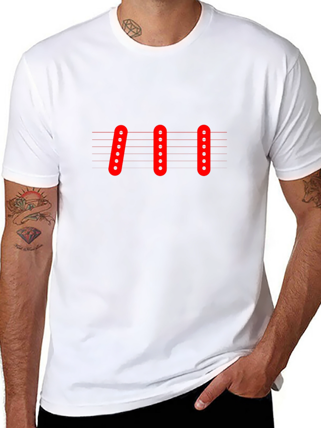 Guitar Pickups Graphic Black T-Shirt