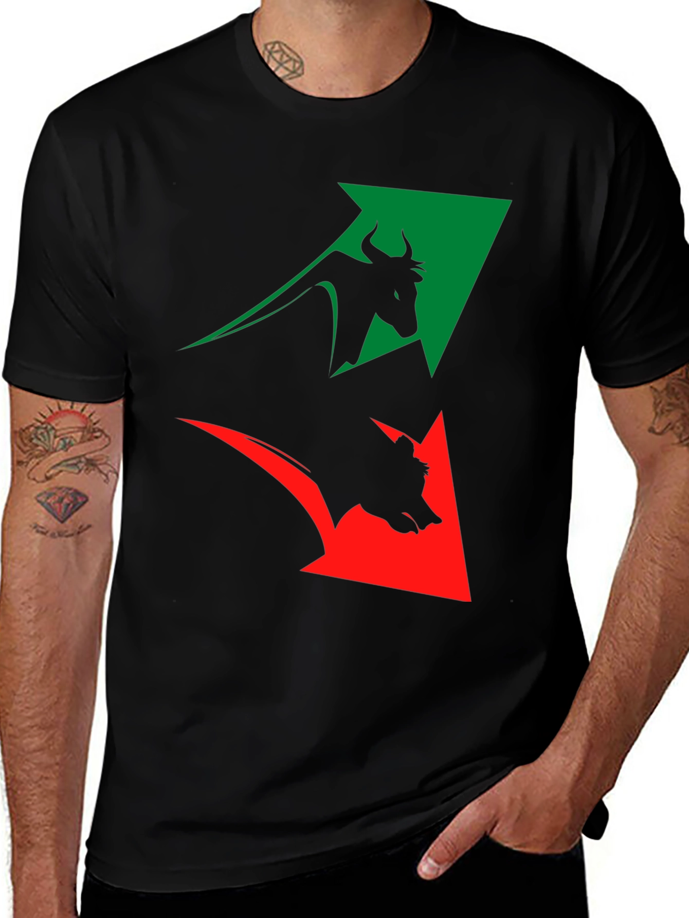Bull and Bear Market T-Shirt - Stock Trader Tee