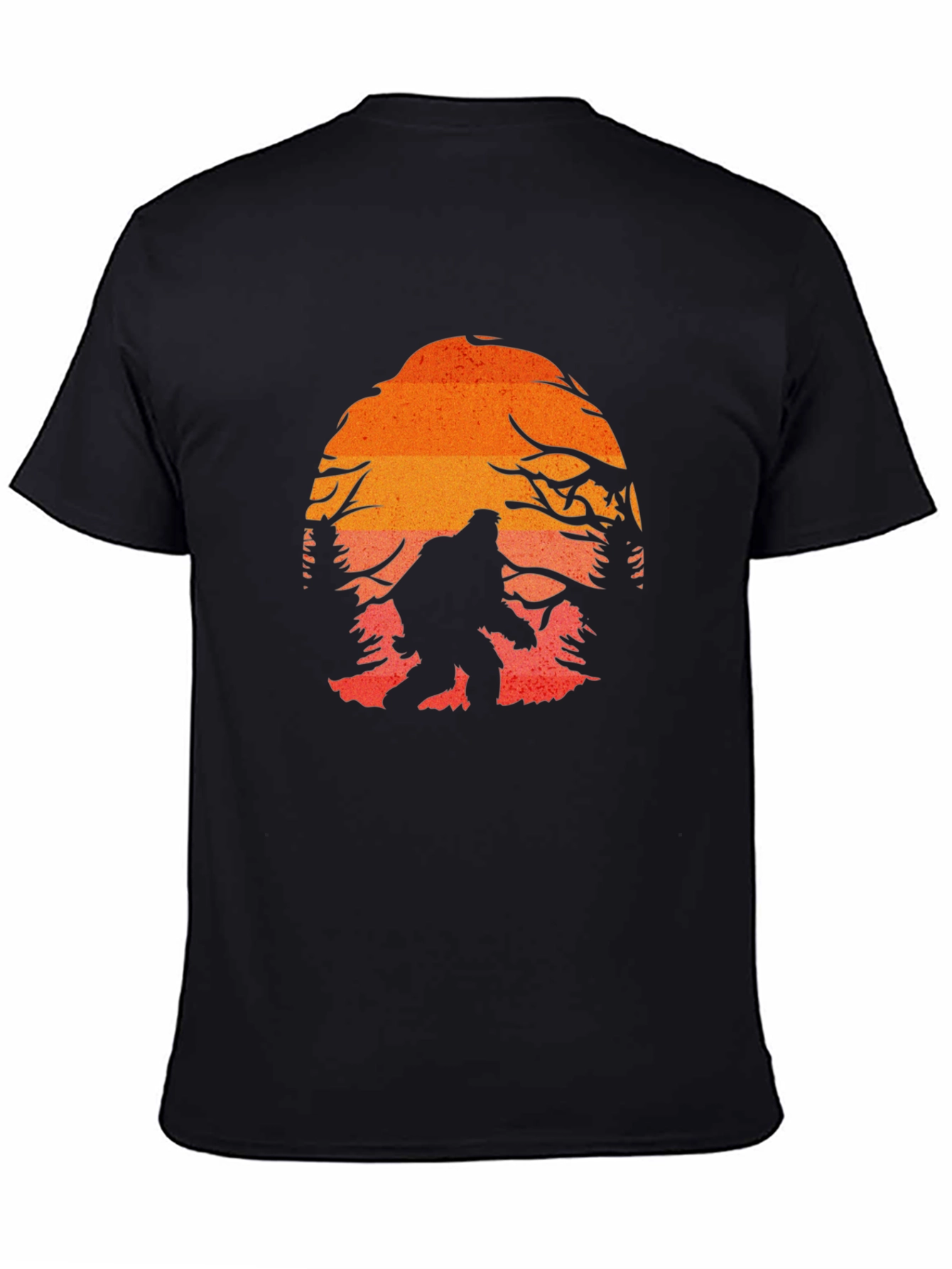 Bigfoot Sunset Graphic Tee - Black Cotton Blend