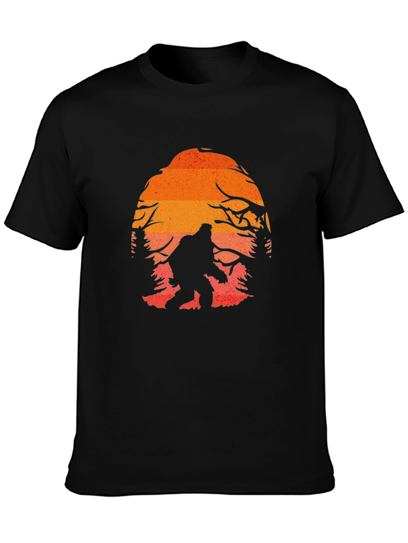 Bigfoot Sunset Graphic Tee - Black Cotton Blend