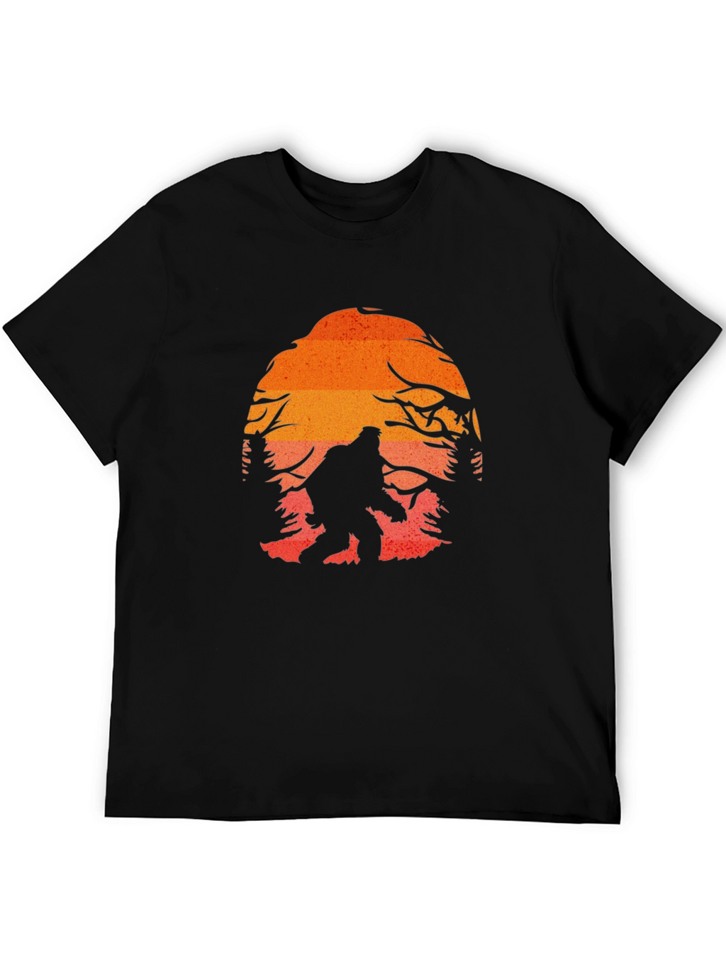 Bigfoot Sunset Graphic Tee - Black Cotton Blend