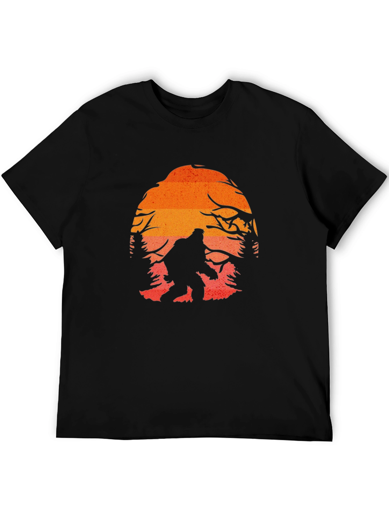 Bigfoot Sunset Graphic Tee - Black Cotton Blend
