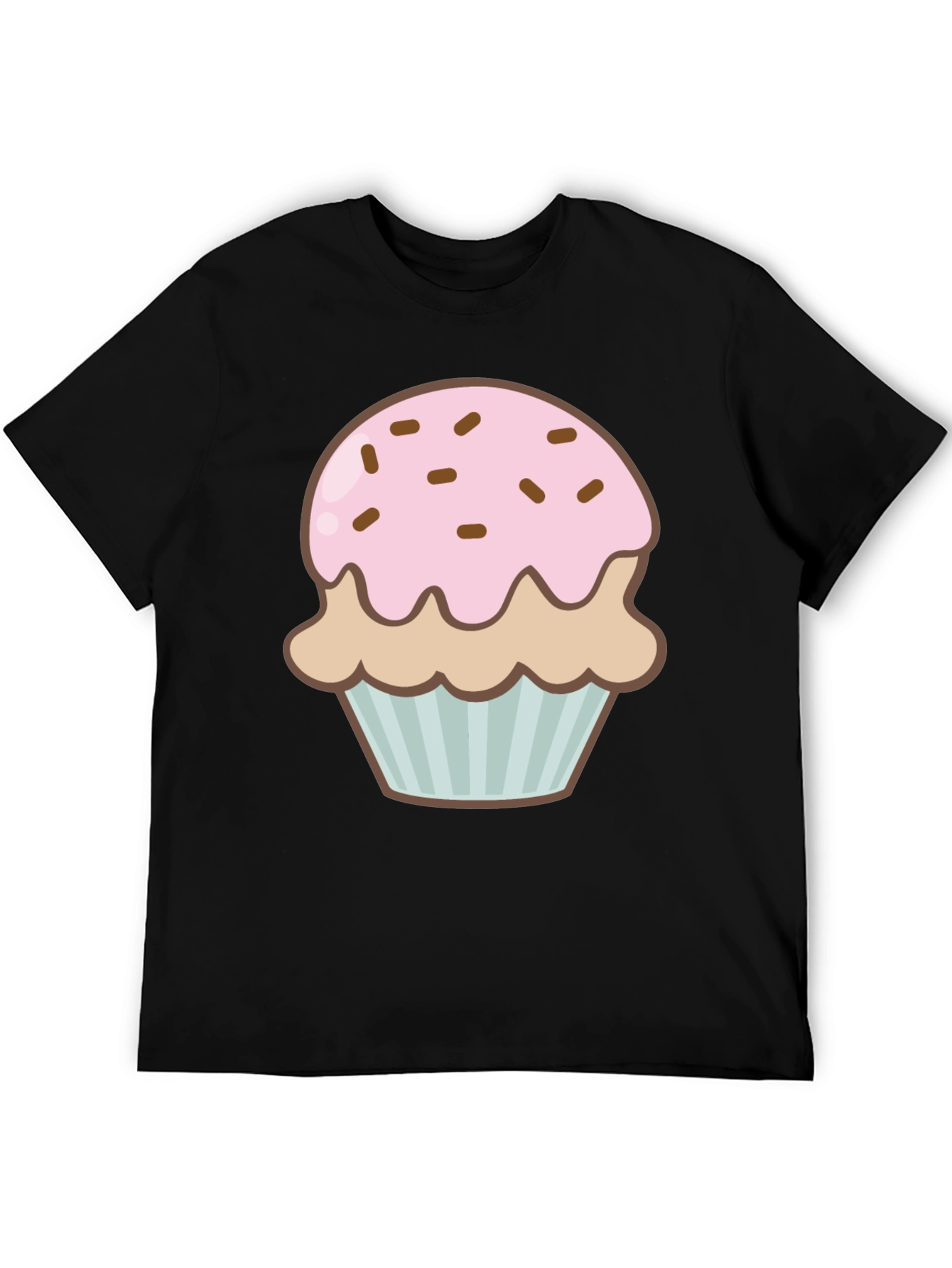 Cupcake Graphic Print Black T-Shirt