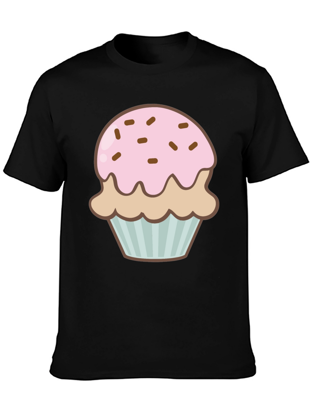 Cupcake Graphic Print Black T-Shirt