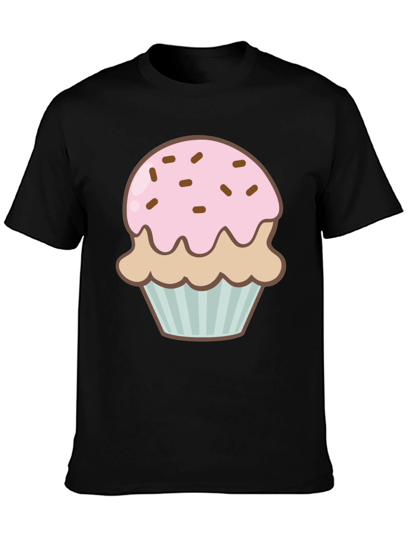 Cupcake Graphic Print Black T-Shirt