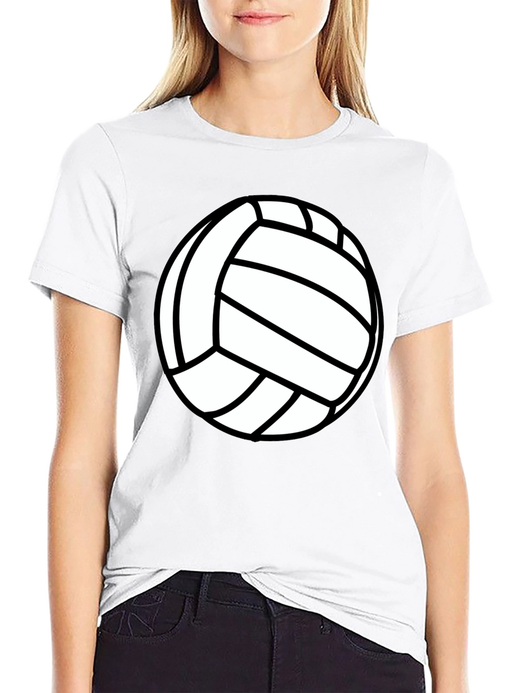 Volleyball Graphic Tee - Black Cotton T-Shirt