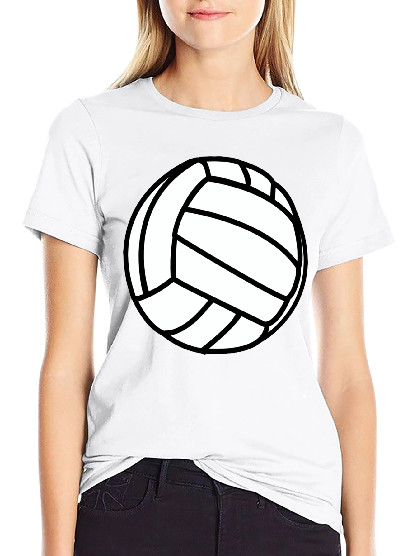 Volleyball Graphic Tee - Black Cotton T-Shirt