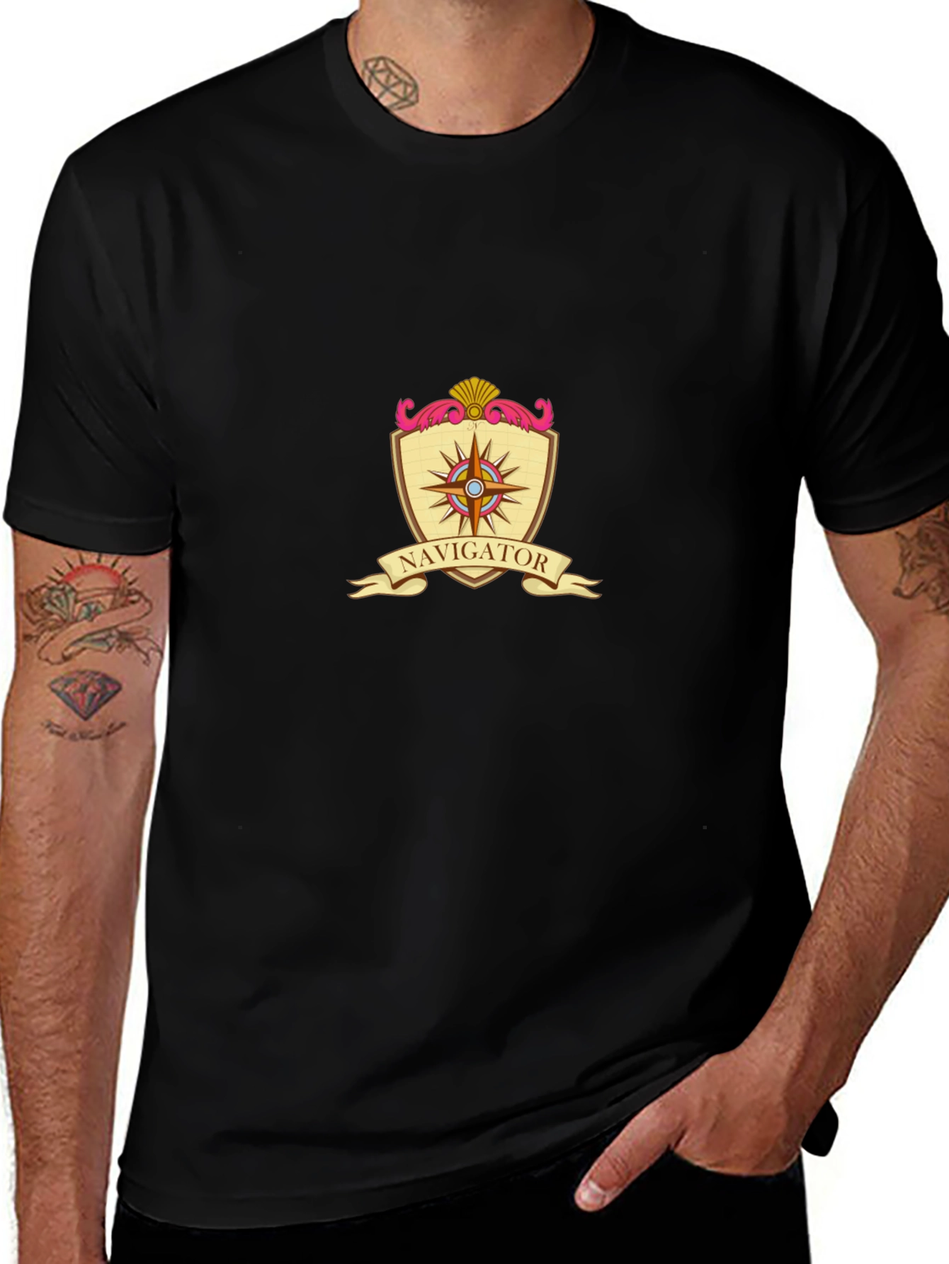 Navigator Compass Emblem Black T-Shirt