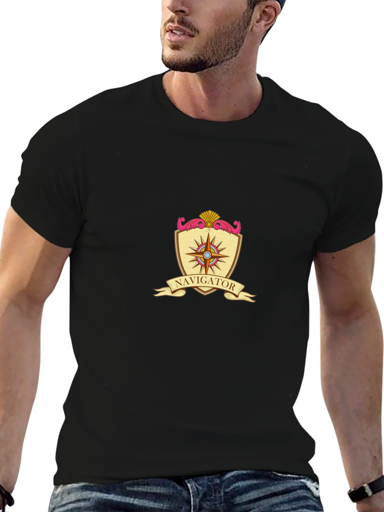 Navigator Compass Emblem Black T-Shirt